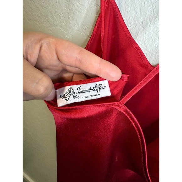 Intimate Affair Red Satin Robe Set Nightgown Sleepwear Lingerie Medium M - Picture 8 of 8